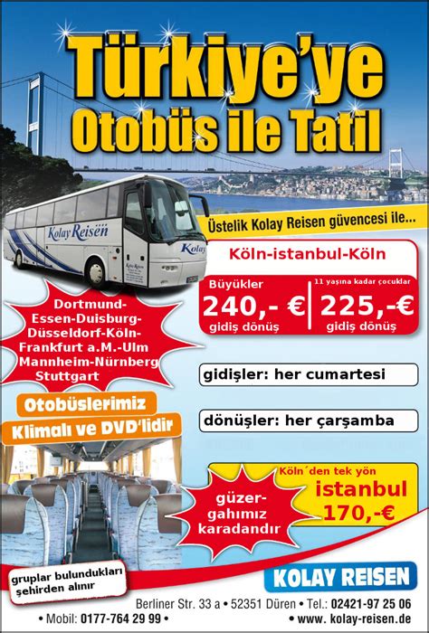 Almanya türkiye otobüs bileti